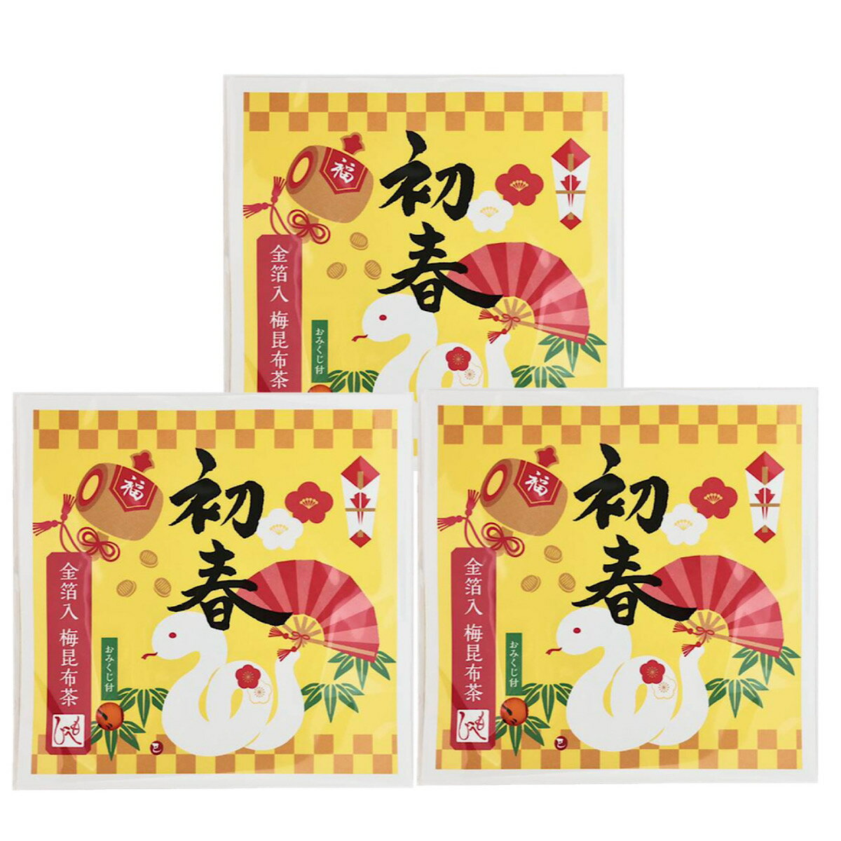 カルディ 金箔入梅昆布茶 巳 6g おみくじ入り 干支 ヘビ 巳年 お茶 梅昆布茶 お年賀のサムネイル