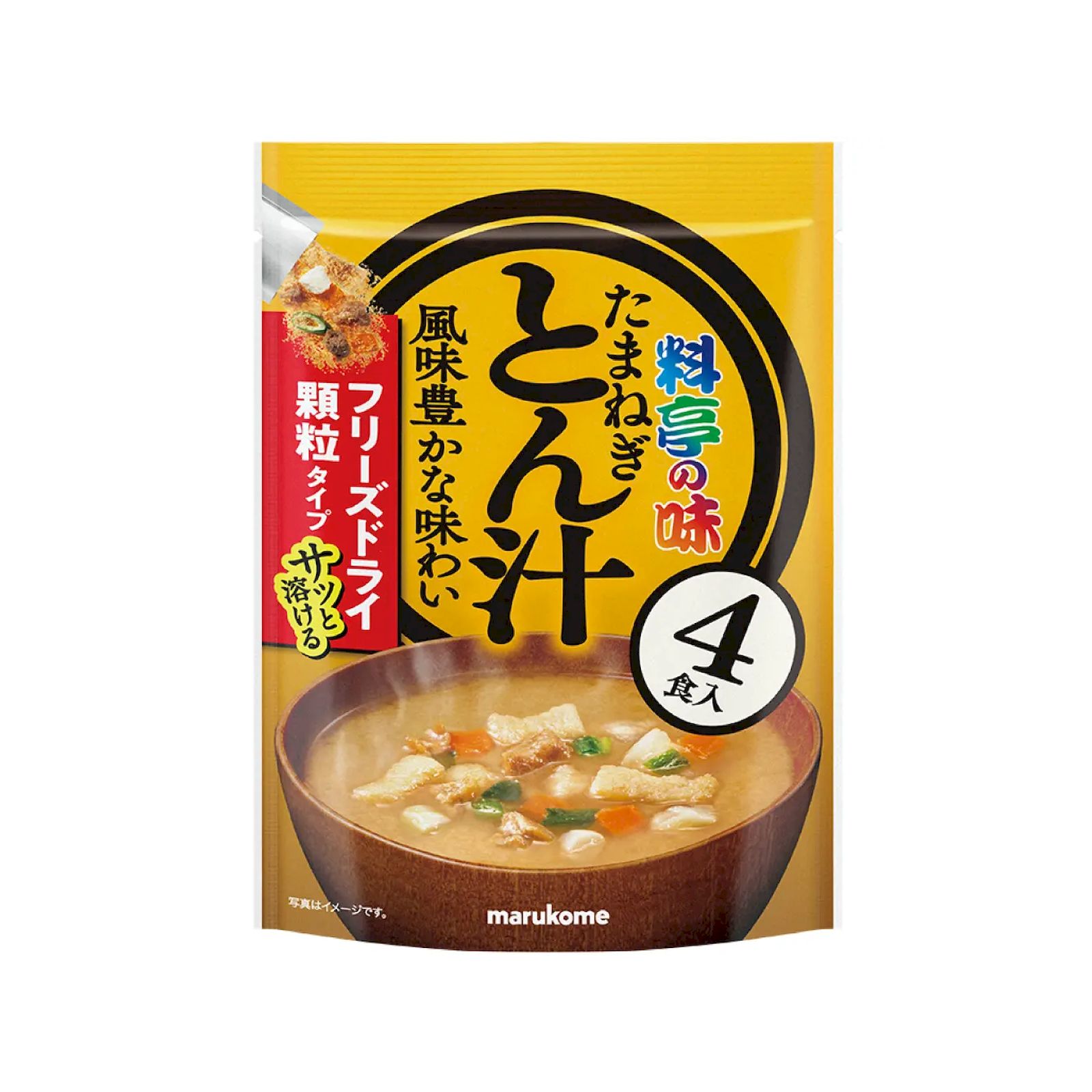 マルコメ お徳用 フリーズドライ 顆粒みそ汁 料亭の味 たまねぎとん汁 4食入り フリーズドライ 味噌汁 インスタント 和食