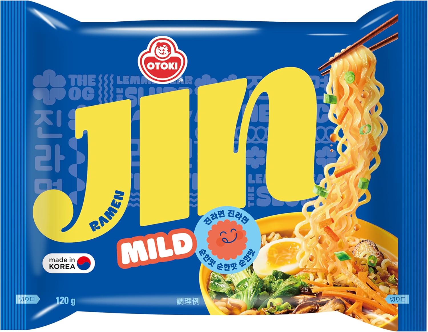 オットギ ジンラーメン マイルド 120g インスタントラーメン とんこつ マイルド 韓国