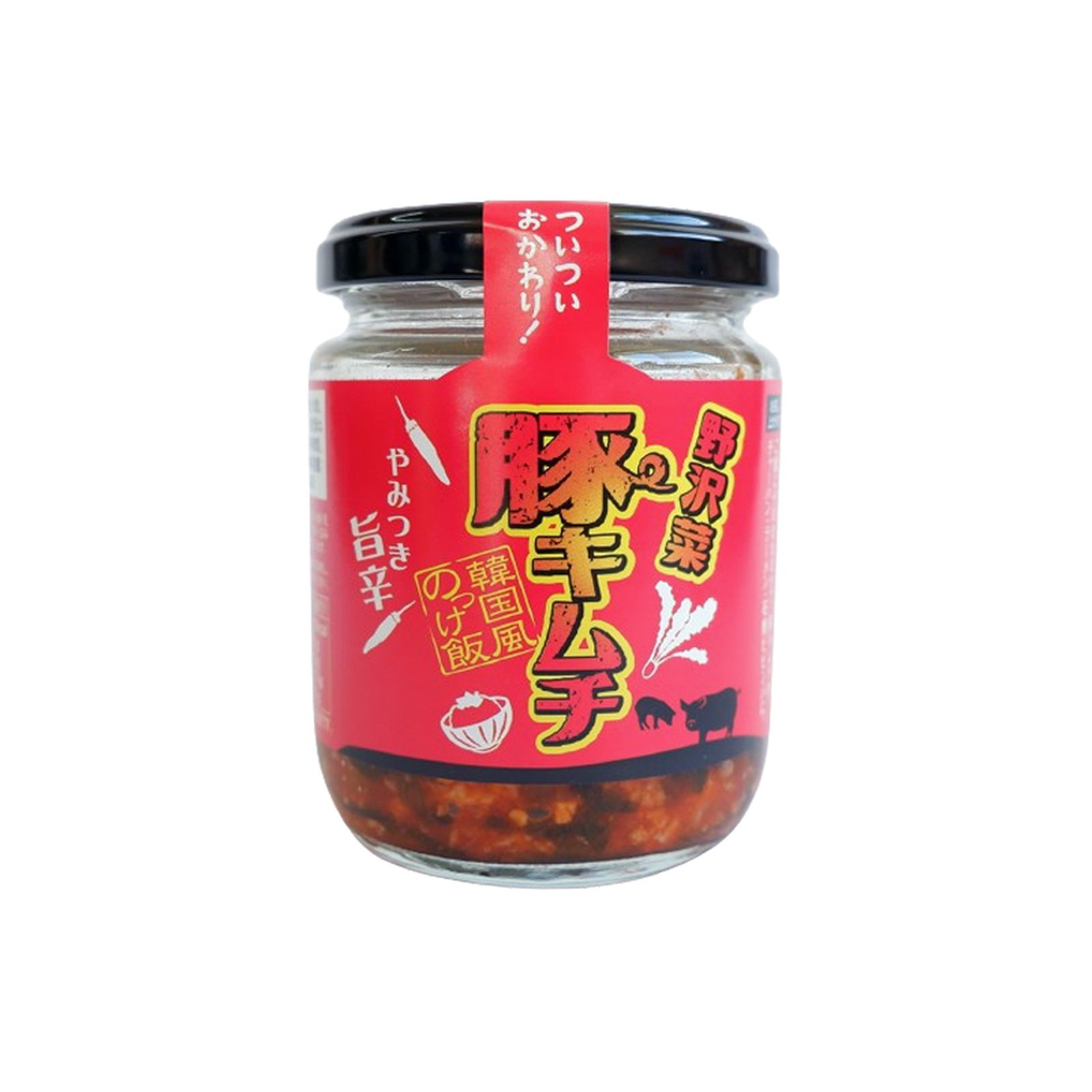 野沢菜豚キムチのっけ飯 180g 穂高観光食品 ご飯のお供 野沢菜 豚キムチ コチュジャン 豆板醤 大豆 豚肉