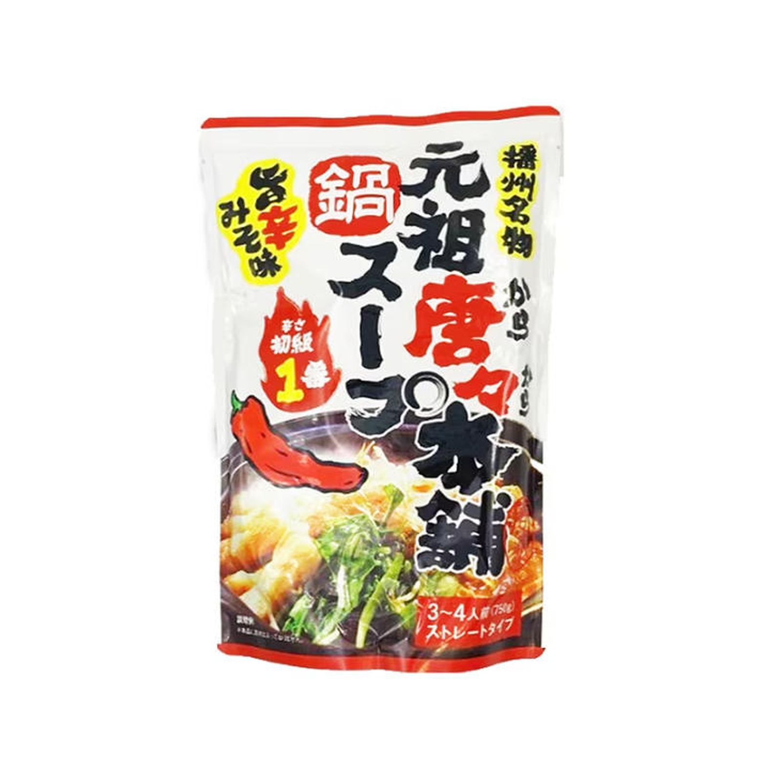 田靡製麺 元祖唐々本舗鍋スープ 1番 750g 鍋スープ唐辛子姫路
