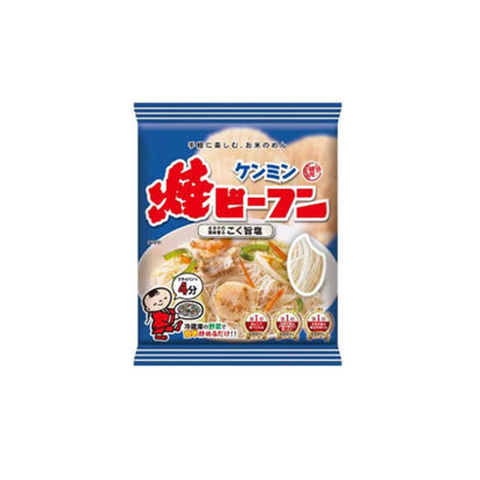 ケンミン 即席焼ビーフン こく旨塩味 70g 豚脂 こく ホタテ 風味 塩 兵庫 お土産(4)