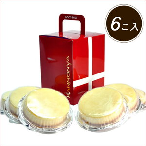 観音屋 デンマークチーズケーキ 6個入り 神戸名物 神戸 チーズケーキ スイーツ オーブントースター ご当地 生チーズ 秘密のケンミンショー