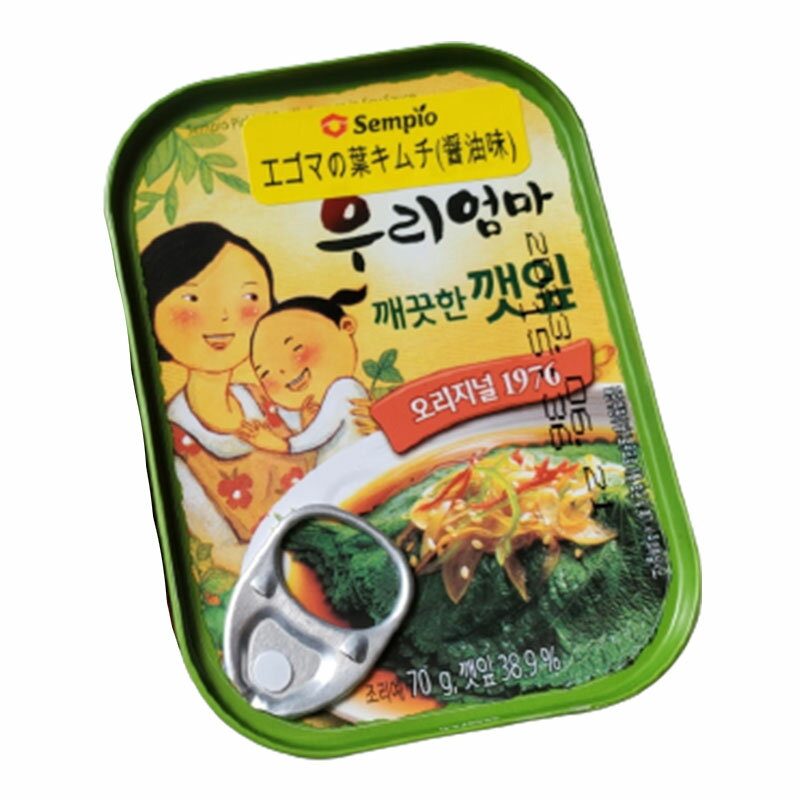 センピョ エゴマの葉キムチ 醤油味 70g×1個 キムチ エゴマの葉 缶詰め 缶詰 韓国料理 調味料 ラヴィット