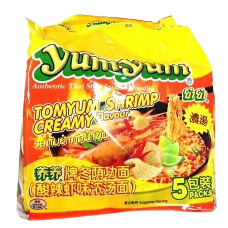 yumyum ヤムヤム シュリンプクリーム味 5食パック インターフレッシュ トムヤムクン 袋麺 タイ