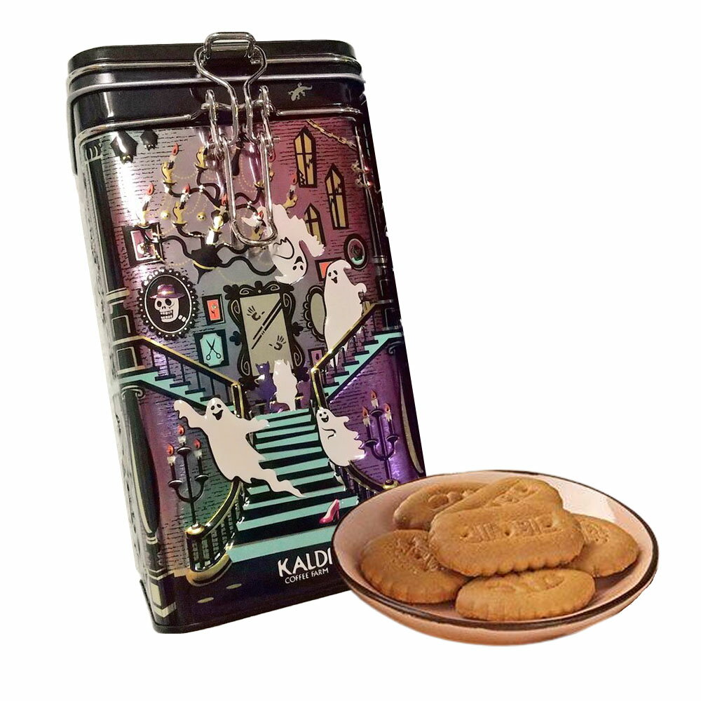ハロウィン お菓子 北陸製菓 ハロウィンキャニスター缶 1個 KALDI クッキー 配り菓子 おかし おやつ パンプキン ビスケットのサムネイル