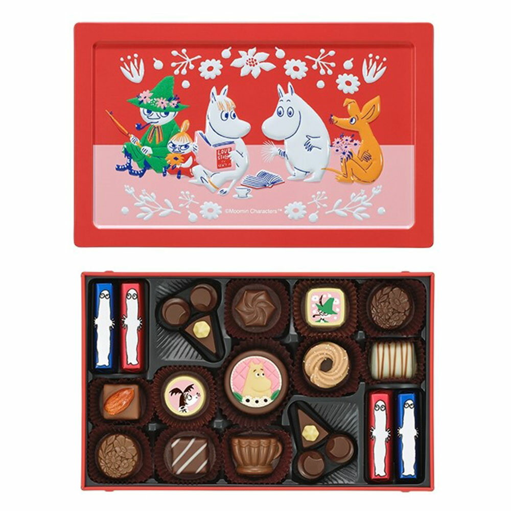 ムーミン×メリーチョコレート アソーテッドチョコレート ムーミン谷のひととき 21個入×1缶 手提げ袋付き メリー 2023 バレンタイン バレンタインデー バレンタインチョコ ホワイトデー チョコレート チョコ ムーミン 缶 アソート かわいい 大人のサムネイル