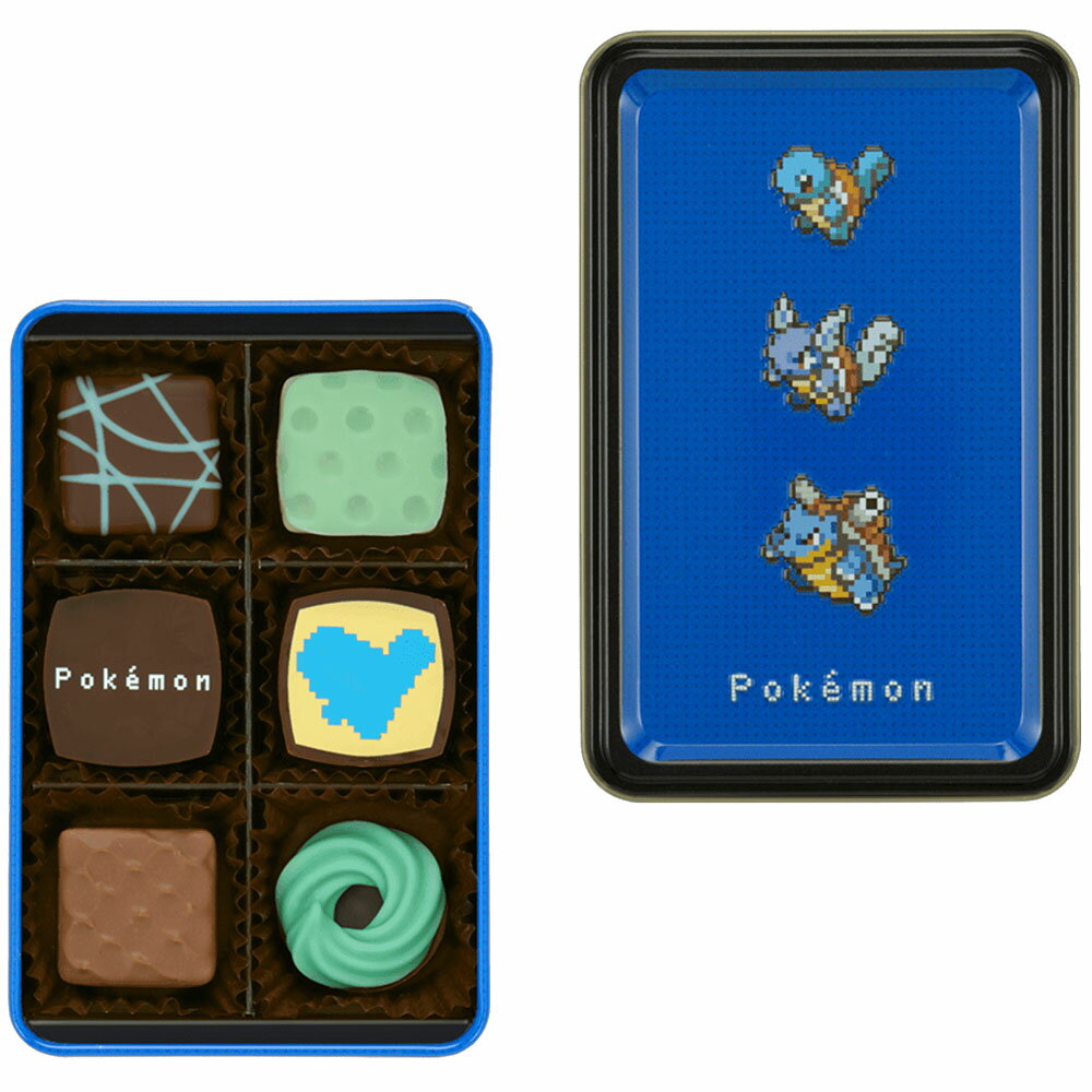 賞味期限間近大特価 2023.5.9 こどもの日 お菓子 ポケモン meets メリーチョコレート アソートボックス 青 6個入×1缶 手提げ袋付き メリー 2023 バレンタイン バレンタインデー バレンタインチョコ ホワイトデー チョコレート チョコ ポケモン ゼニガメ 缶 缶入り かわいいのサムネイル