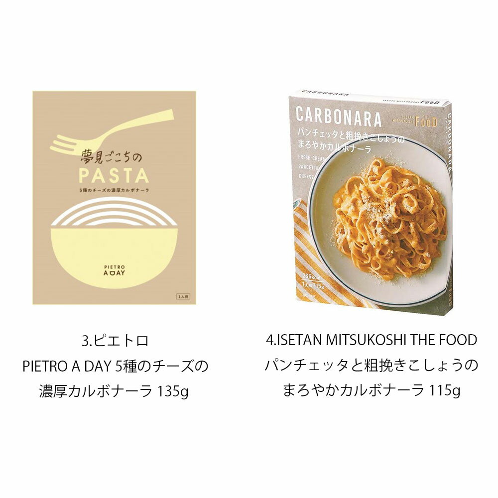 1個選択 選べるカルボナーラ 1個 日清製粉ウェルナ 紀ノ国屋 ピエトロ PIETRO ISETAN MITSUKOSHI THE FOOD カルボナーラ サタデープラス