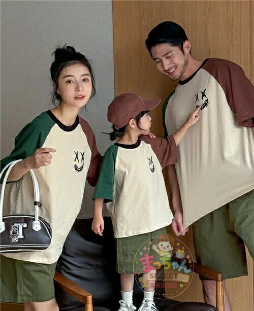 乐天商城 - 親子 ペアルック tシャツ ペア シンプル 夏服 親子コーデ 赤ちゃん 親子ペアルック ペアtシャツ 半袖 コーデ 夏 家族 お揃い tシャツ