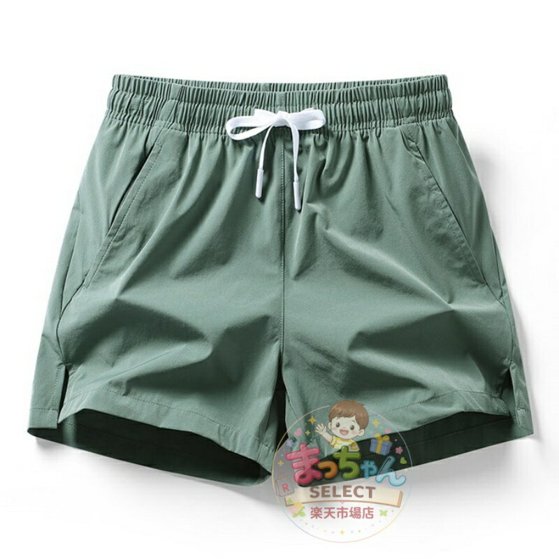 乐天商城 - ショートパンツ メンズ レディース スポーツ 短パン 三分丈 アイスシルク 接触冷感 夏用 ウエストゴム 薄手 速乾 通気性