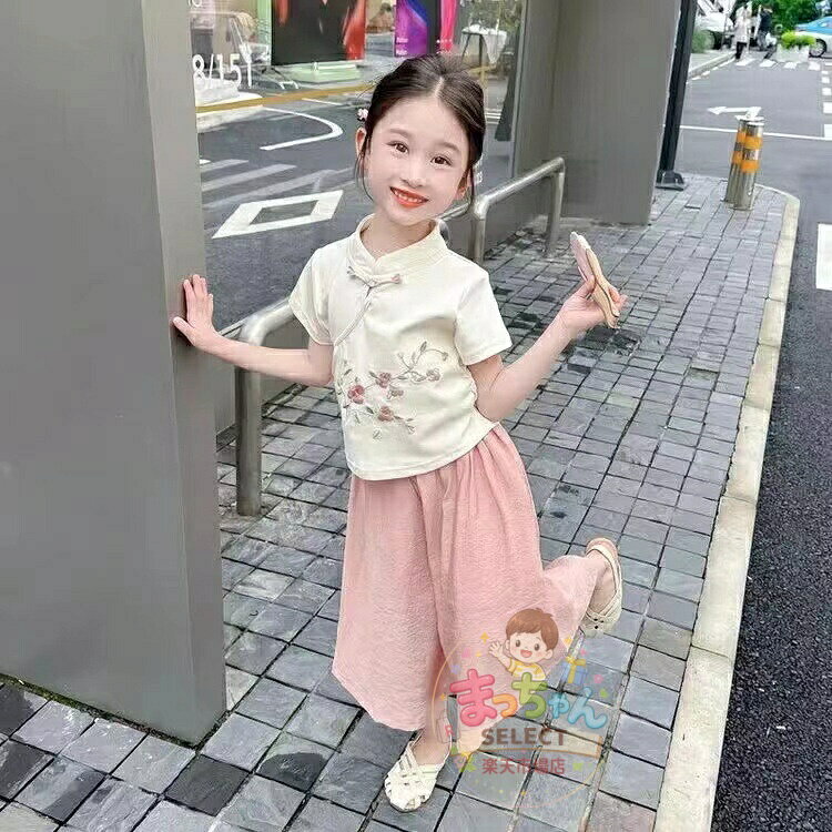 【楽天スーパーSALE】キッズ 子供服 セットアップ 上下セット Tシャツ+パンツ 2点セット 夏 女の子 ジュニア tシャツ 薄手 ノースリーブ パンツ 長パンツ 長ズボン ワイドパンツ おしゃれ 可愛い トップス ボトムス 涼しい カジュアル 誕生日 プレゼント 幼稚園 小学生 macchan-select-10010142 まっちゃんSELECT楽天市場店 サンプル画像3