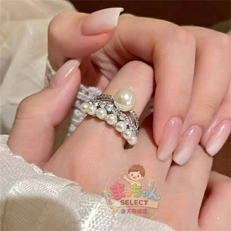 樂天商城 - パールストーンリング パールリング 指輪 華やかリング パーティー 結婚式 パールアイテム デイリー 大人かわいい プラスチックパール