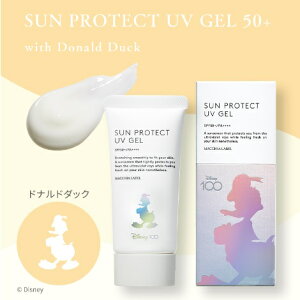 【公式 マキアレイベル 】 サンプロテクトUVジェル50+ 30mL ディズニー限定デザイン │ SPF50＋・PA++++ 日焼け止め UVジェル 顔 身体 ひやけどめ 子供 低刺激 保湿 石鹸で落とせる 白浮きしない 近赤外線カット ブルーライトカット クレンジング不要 べたつかない