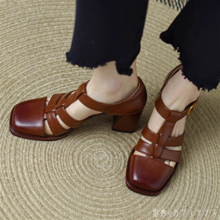 シューズ靴サンダル2色ハイヒールチ...