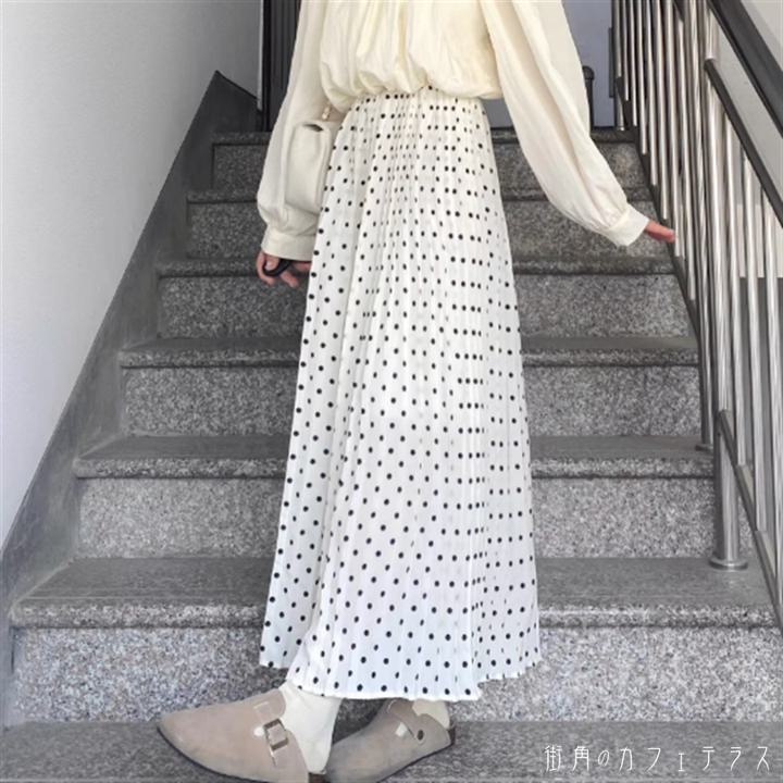樂天商城 - スカート ロングスカート Aライン フレア ロング マキシ 薄手生地 かわいい 大人可愛い 大人女子 こなれ感 シンプル カジュアル 大人 上品 おしゃれ お洒落 ラフ コンサバ エレガント ガーリー 水玉 春 夏 20代 30代 40代 レディース 女性 デート お出かけ お茶会 女子会