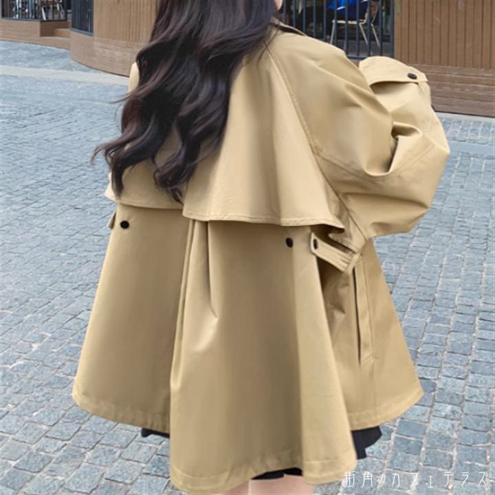 アウター 羽織り 5色 チェスター チェスターコート 袖あり 長袖 Vネック Aライン フレア ショート フリ..