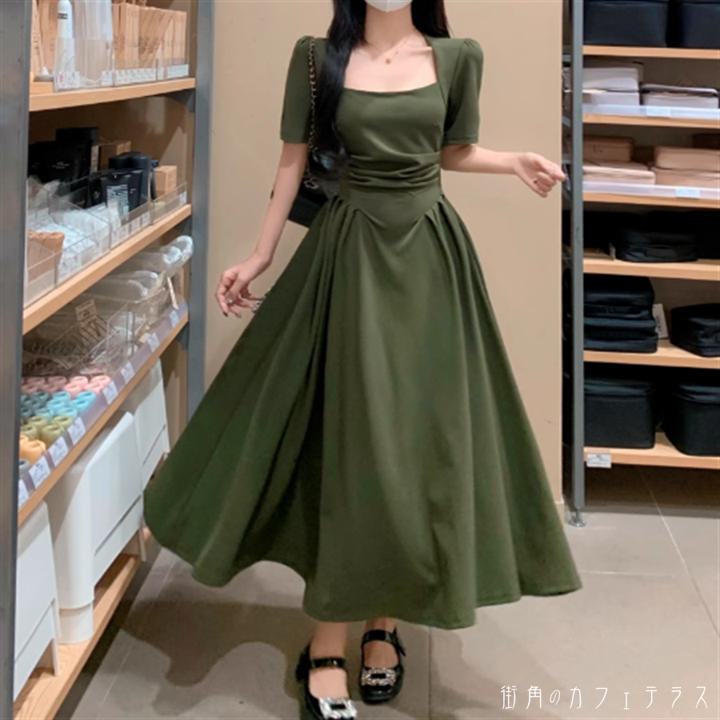 ワンピース 2色 ロングワンピ マキシワンピ ロング マキシ 袖あり 長袖 ラウンドネック Aライン フレア ドレープ 薄手生地 可愛い 大人可愛い きれいめ シンプル カジュアル シック コンサバ 華やか 大人 上品 おしゃれ お洒落 レトロ こなれ感 高見え ラフ 無地 夏 20代のサムネイル