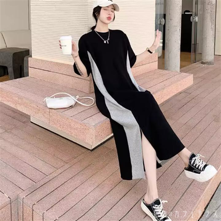 ワンピースロングワンピ2色ロングマ...