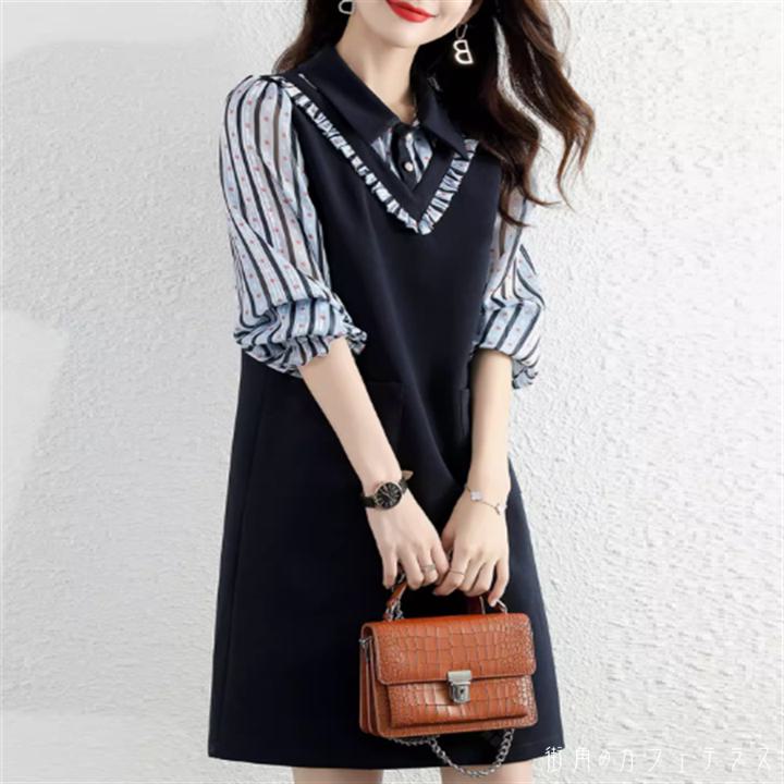 ドレス ミニドレス ワンピース 衣装 パーティドレス ミニ 長袖 Aライン フレア 異素材切り替え ドッキング 薄手生地 エレガント 可愛い 大人可愛い きれいめ シンプル カジュアル シック コンサバ 華やか 大人 上品 おしゃれ お洒落 主役級 こなれ感 高見え 高級感