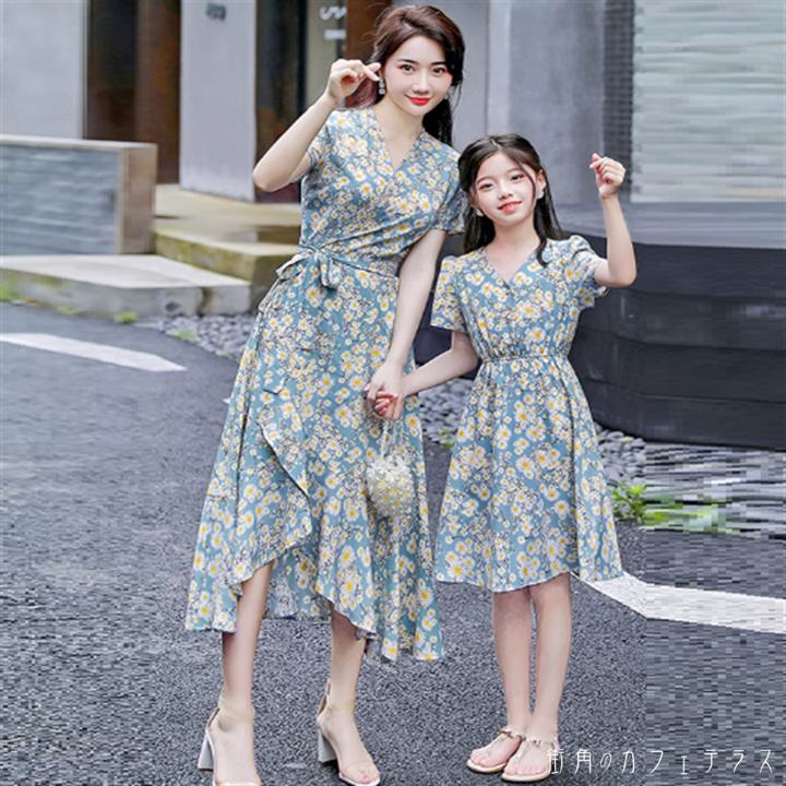 樂天商城 - ワンピース ロングワンピ ロング ひざ丈 アシンメトリー丈 半袖 Vネック Aライン フレア フリル 薄手生地 リボン ベルト エレガント 可愛い 大人可愛い きれいめ シンプル カジュアル シック コンサバ 華やか 大人 上品 おしゃれ お洒落 レトロ こなれ感 高見え フェミニン