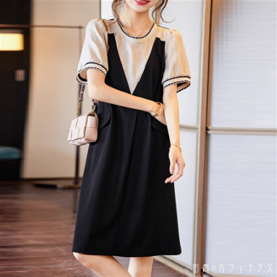 樂天商城 - ワンピース ロングワンピ ロング ミモレ 半袖 Uネック Aライン フレア ポケット 薄手生地 エレガント 可愛い 大人可愛い きれいめ シンプル カジュアル シック コンサバ 華やか 大人 上品 おしゃれ お洒落 主役級 こなれ感 無地 夏 レディース 女性用 ママ 20代 30代 40代