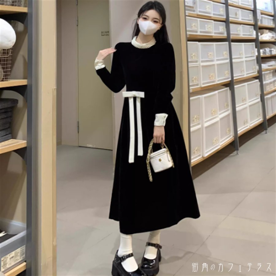 樂天商城 - ドレスデート ロングドレス 衣装 パーティドレス ロング マキシ 長袖 ハイネック Aライン フレア エレガント 可愛い 大人可愛い きれいめ シンプル カジュアル シック コンサバ 華やか 大人 上品 おしゃれ お洒落 レトロ 主役級 こなれ感 高見え 高級感 無地 20代 30代 40代