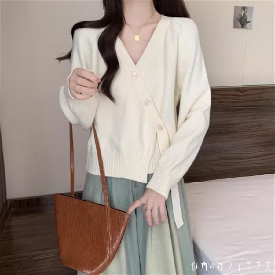 V-Neck - トップス 2色 セーター ロング丈 大きい ゆったり ゆる オーバーサイズ プラスサイズ 長袖 Vネック Aライン フレア プルオーバー 薄手生地 かわいい 大人可愛い 大人女子 こなれ感 シンプル カジュアル 大人 上品 おしゃれ お洒落 ラフ コンサバ ヘルシー 無地 秋 冬 20代