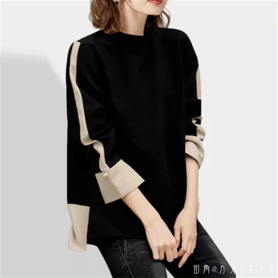 トップス ブラウス ロング丈 チュニック 大きい ゆったり ゆる オーバーサイズ プラスサイズ 長袖 ハイネック Aライン フレア プルオーバー 薄手生地 かわいい 大人可愛い 大人女子 こなれ感 シンプル カジュアル 大人 上品 おしゃれ お洒落 ラフ コンサバ エレガント 無地(4)