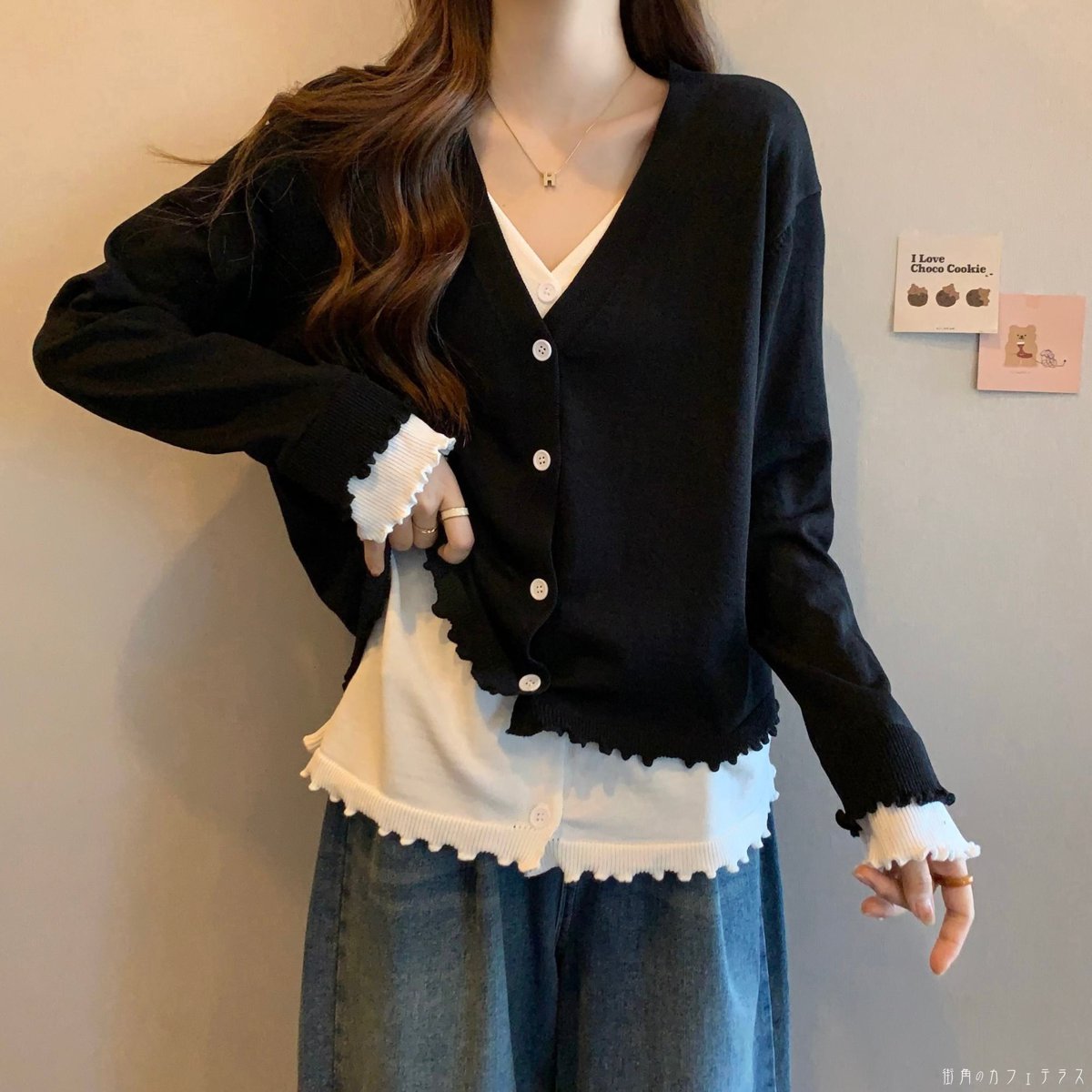 レディースアウター羽織りカットソー...