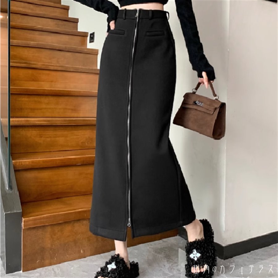 樂天商城 - ロングスカート ペンシルスカート ロング マキシ丈 裏起毛 ダスナー Iライン 厚手生地 かわいい 大人可愛い きれいめ カジュアル 大人 上品 おしゃれ お洒落 こなれ感 コンサバ系 ラフ 抜け感 モード系 無地 秋 冬 誕生日会 20代 30代 40代 レディース 女性用 ママ服 デート