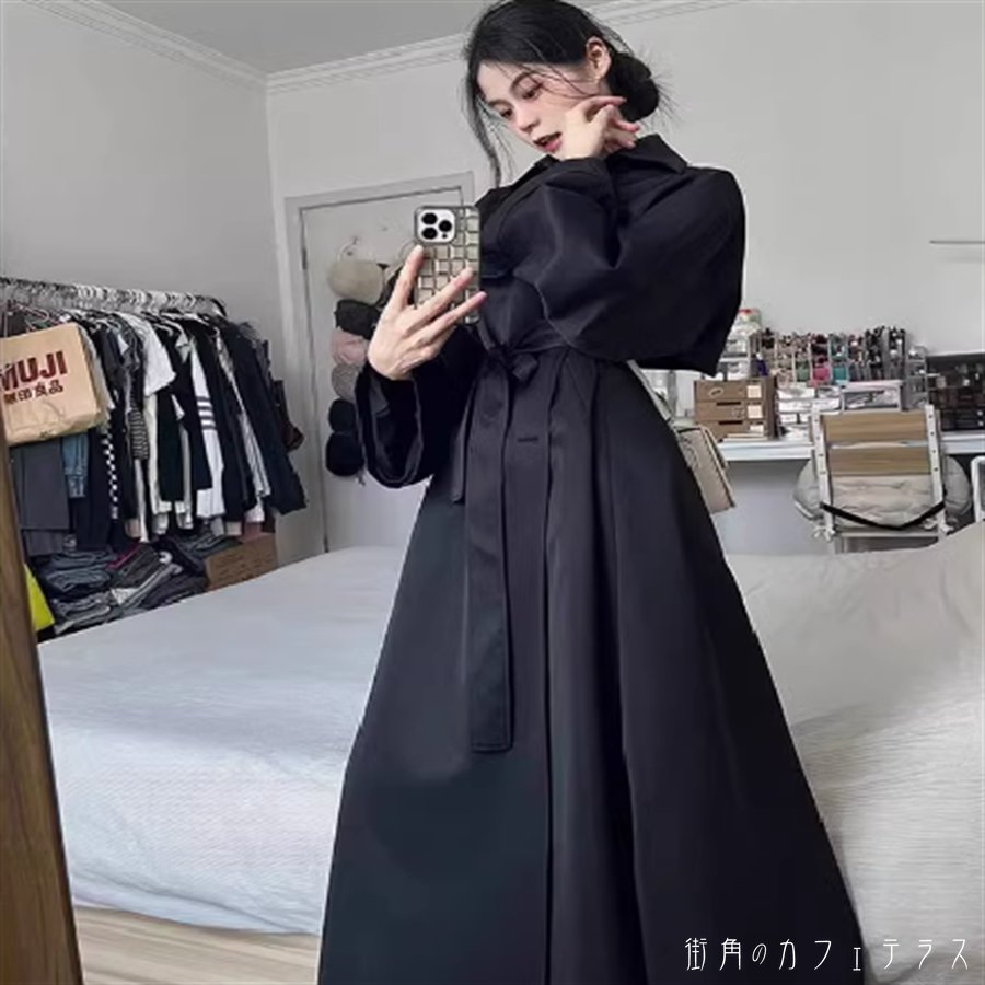 トレンチコート チェスター アウター 羽織り 2色 ロングコート ロング マキシ丈 長袖 Vネック 襟付き フレア Aライン ボタン ベルト 薄手生地 かわいい 大人可愛い 綺麗 シンプル カジュアル 大人 上品 おしゃれ お洒落 大人女子 こなれ感 エレガント コンサバ 定番アイテム