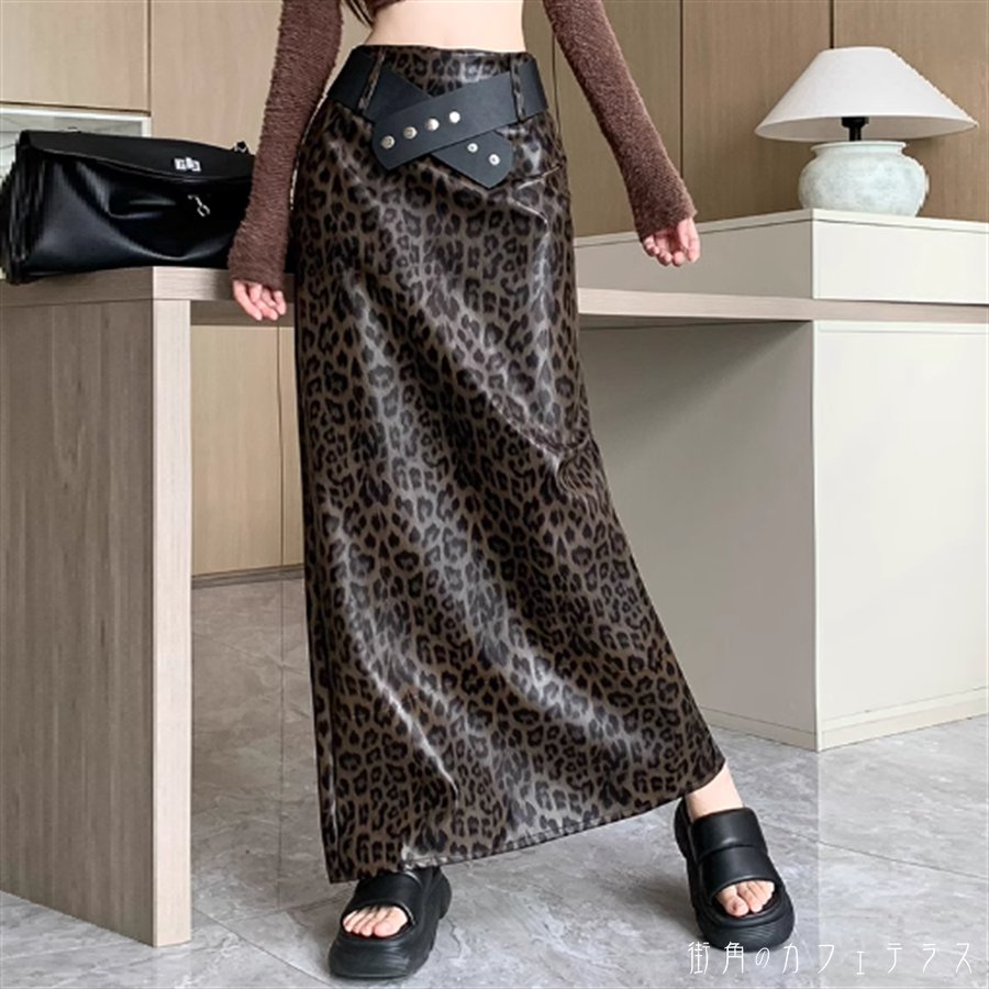 樂天商城 - ロングスカート 2色 ペンシルスカート マキシスカート フレア Aライン Iライン スリット かわいい 大人可愛い きれいめ カジュアル 大人 上品 おしゃれ お洒落 こなれ感 コンサバ系 ラフ 抜け感 エレガント レディライク ヒョウ柄 レオパード 秋 冬 誕生日会 20代 30代 40代