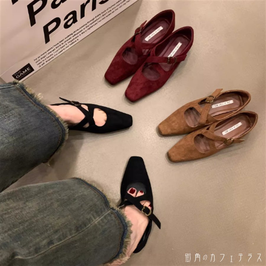 Rakuten - パンプス 2色 靴 シューズ ローヒール スクエアトゥ バックル 飾り スウェード生地 PU エレガント 可愛い 大人可愛い きれいめ シンプル カジュアル シック コンサバ 華やか 大人 上品 おしゃれ 主役級 こなれ感 高見え 無地 秋 冬 レディース 女性用 ママ 20代 30代 40代