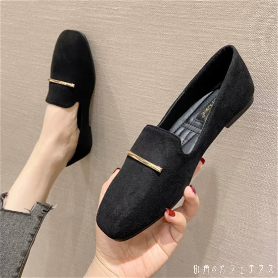 パンプス2色靴シューズローヒールラ...