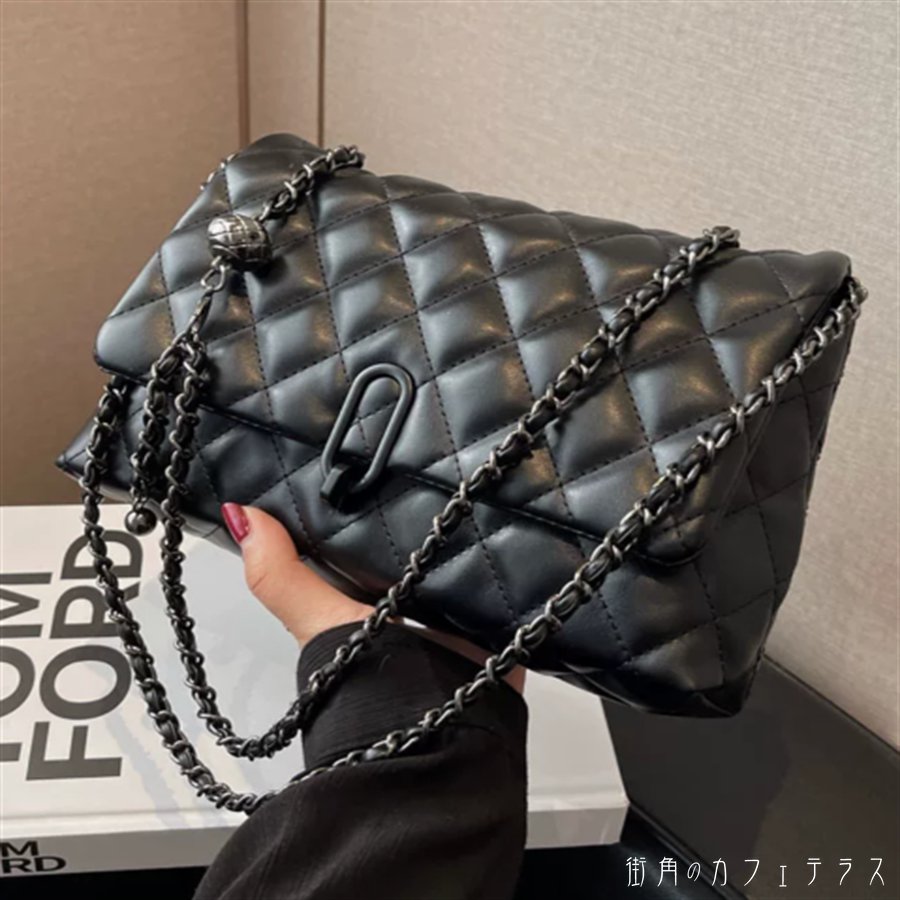 ショルダーバッグ ハンドバッグ 3色 2way マチ付き ストラップ 斜め掛け 肩掛け チェーンスト