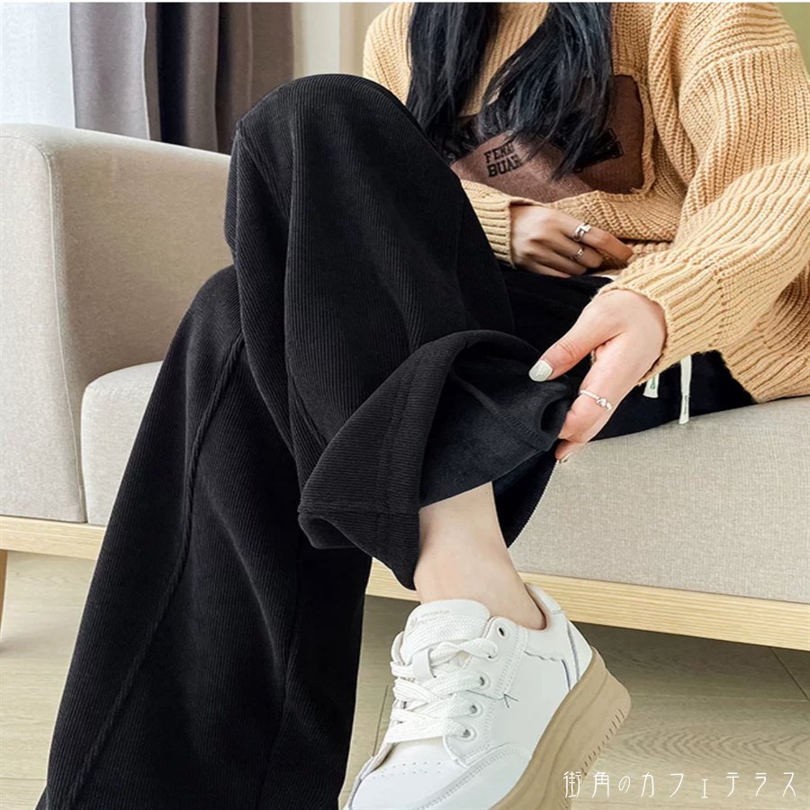 樂天商城 - ワイドパンツ 3色 フレア Aライン ガウチョ ボトム ロング ポケット 紐 ベロア 裏地 厚手生地 着る毛布 防寒 ふわふわ かわいい 大人可愛い 大人女子 シンプル カジュアル おしゃれ お洒落 こなれ感 ラフ コンサバ 着痩せ 無地 冬 10代 20代 30代 40代 レディース 女性用