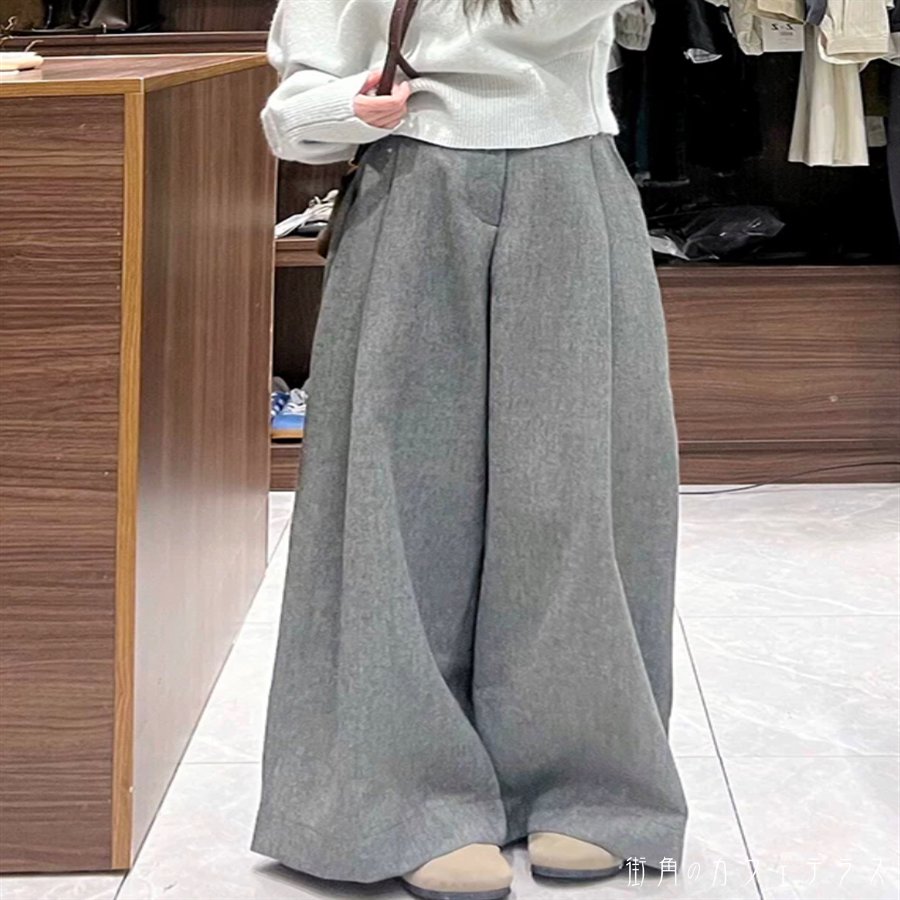 樂天商城 - ワイドパンツ フレア Aライン ガウチョ ボトム ロング マキシ ウール 厚手生地 かわいい 大人可愛い 大人女子 綺麗 シンプル カジュアル 大人 上品 おしゃれ お洒落 こなれ感 ラフ コンサバ 着痩せ ヘルシー 無地 冬 10代 20代 30代 40代 レディース 女性用 ママ デート