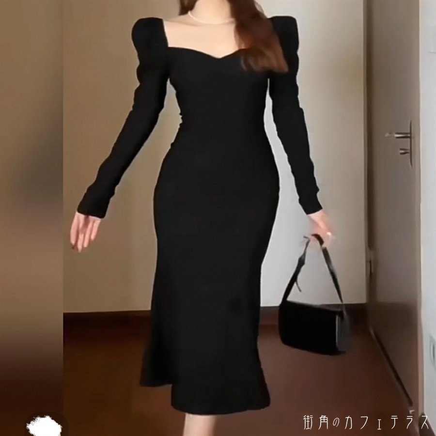 樂天商城 - ロングドレス 衣装 ひざ丈 ミモレ Aライン フレア プルオーバー 長袖 ラウンドネック エレガント 可愛い 大人可愛い きれいめ シンプル カジュアル シック コンサバ 華やか 大人 上品 おしゃれ お洒落 主役級 こなれ感 高見え 高級感 無地 春 30代 40代 レディース 女性用