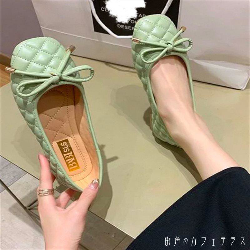 樂天商城 - パンプス 3色 キルティング 靴 シューズ ローヒール フラットヒール ラウンドトゥ 丸トゥ 飾り リボン エレガント 可愛い 大人可愛い きれいめ シンプル カジュアル シック コンサバ 華やか 大人 上品 おしゃれ 主役級 こなれ感 高見え 高級感 フェミニン 無地 春 レディース