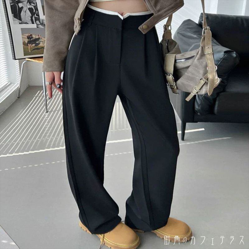 ワイドパンツ スラックス 3種類 フレア Aライン ボトム ロング マキシ ポケット ファスナー タッグ バイカラー 差し色 薄手生地 かわいい 大人可愛い 大人女子 綺麗 シンプル カジュアル 大人 上品 おしゃれ お洒落 こなれ感 ラフ コンサバ 着痩せ レディライク 無地 春 30代