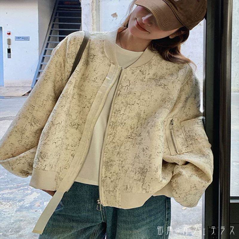 樂天商城 - ノーカラージャケット アウター 羽織り ショート 長袖 フレア Aライン ファスナー ベージュ ニュアンスカラー ヌーディーカラ— かわいい 大人可愛い 綺麗 シンプル カジュアル 大人 上品 おしゃれ お洒落 大人女子 こなれ感 コンサバ 定番アイテム 体型カバー ガーリー 春