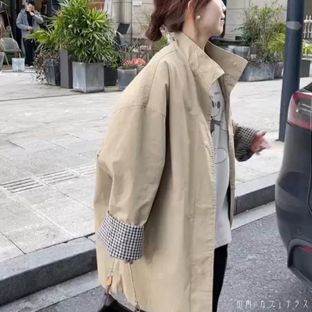 トレンチコート チェスターコート アウター 羽織り ロング 長袖 Vネック 襟付き フレア Aライン ベージュ くすみカラー 大人カラー ニュアンスカラー 薄手生地 かわいい 大人可愛い 綺麗 シンプル カジュアル 大人 上品 おしゃれ お洒落 大人女子 こなれ感 エレガント