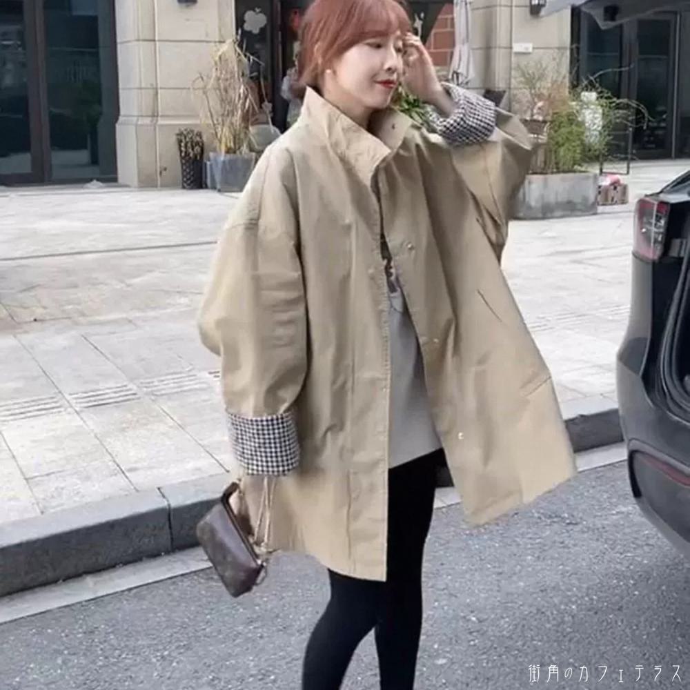 トレンチコート チェスターコート アウター 羽織り ロング 長袖 Vネック 襟付き フレア Aライン ベージュ くすみカラー 大人カラー ニュアンスカラー 薄手生地 かわいい 大人可愛い 綺麗 シンプル カジュアル 大人 上品 おしゃれ お洒落 大人女子 こなれ感 エレガント