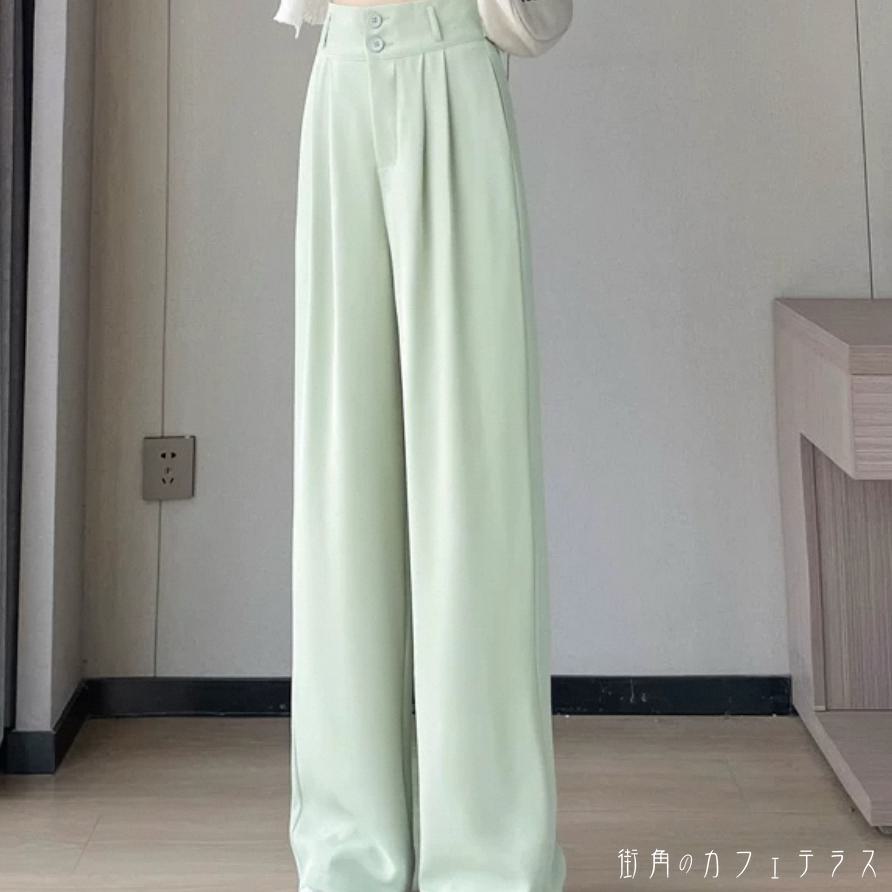 ワイドパンツ スラックス 4色 フレア Aライン ボトム ロング マキシ ポケット ファスナー 薄手生地 かわいい 大人可愛い 大人女子 綺麗 シンプル カジュアル 大人 上品 おしゃれ お洒落 こなれ感 ラフ コンサバ 着痩せ レディライク 無地 春 夏 30代 40代 レディース 女性用のサムネイル