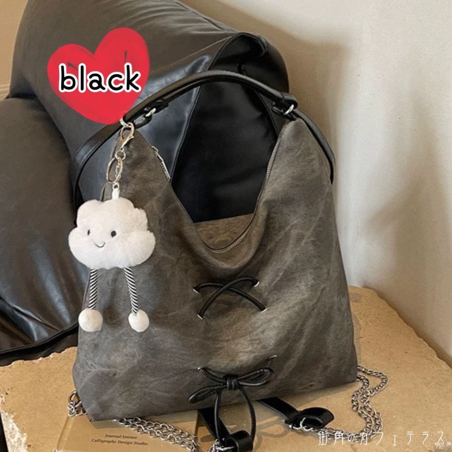 ハンドバッグ リュックサック 4色 収納力 マチ付き ストラップ 肩掛け 持ち手 リボン レースアップ ファスナー エレガント 可愛い 大人可愛い きれいめ シンプル カジュアル シック コンサバ 華やか 大人 上品 おしゃれ お洒落 レトロ 主役級 こなれ感 高見え 高級感 3