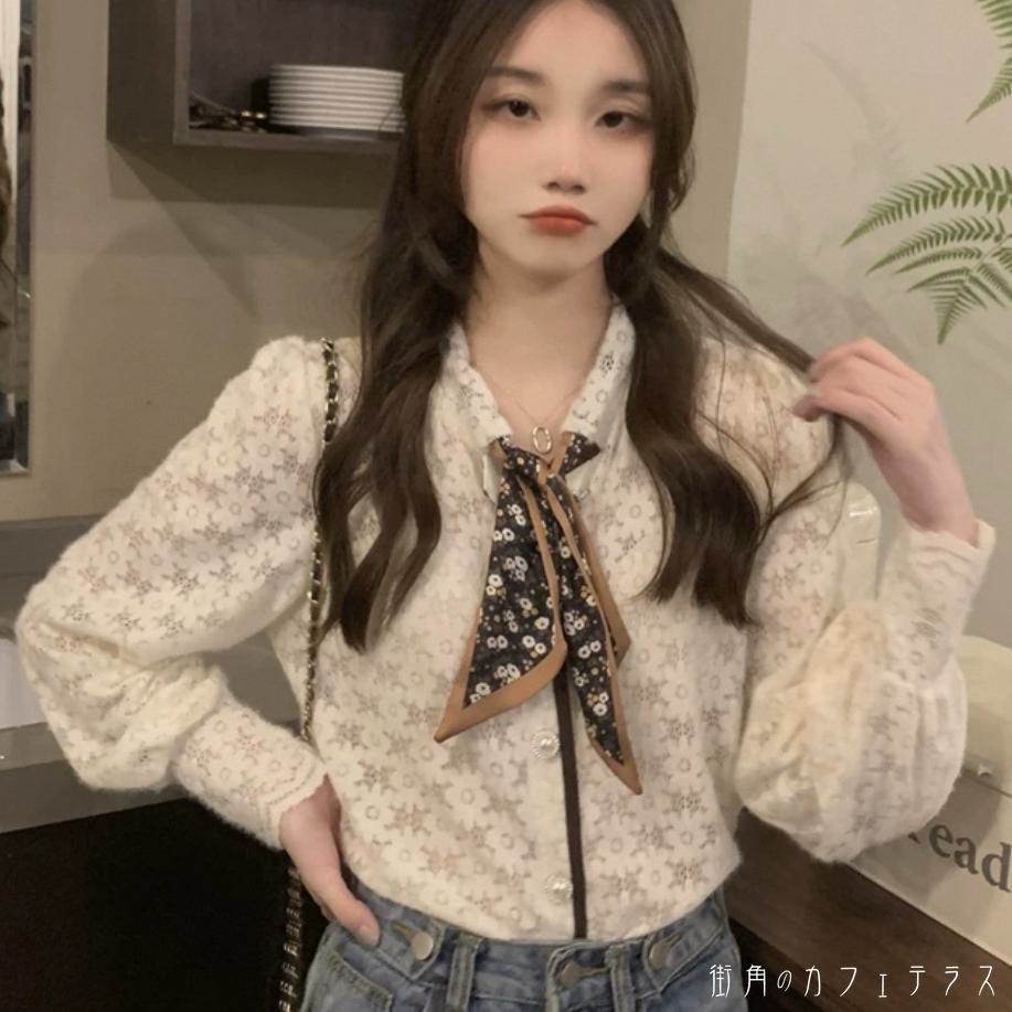 ブラウス長袖Aラインプルオーバーボ...