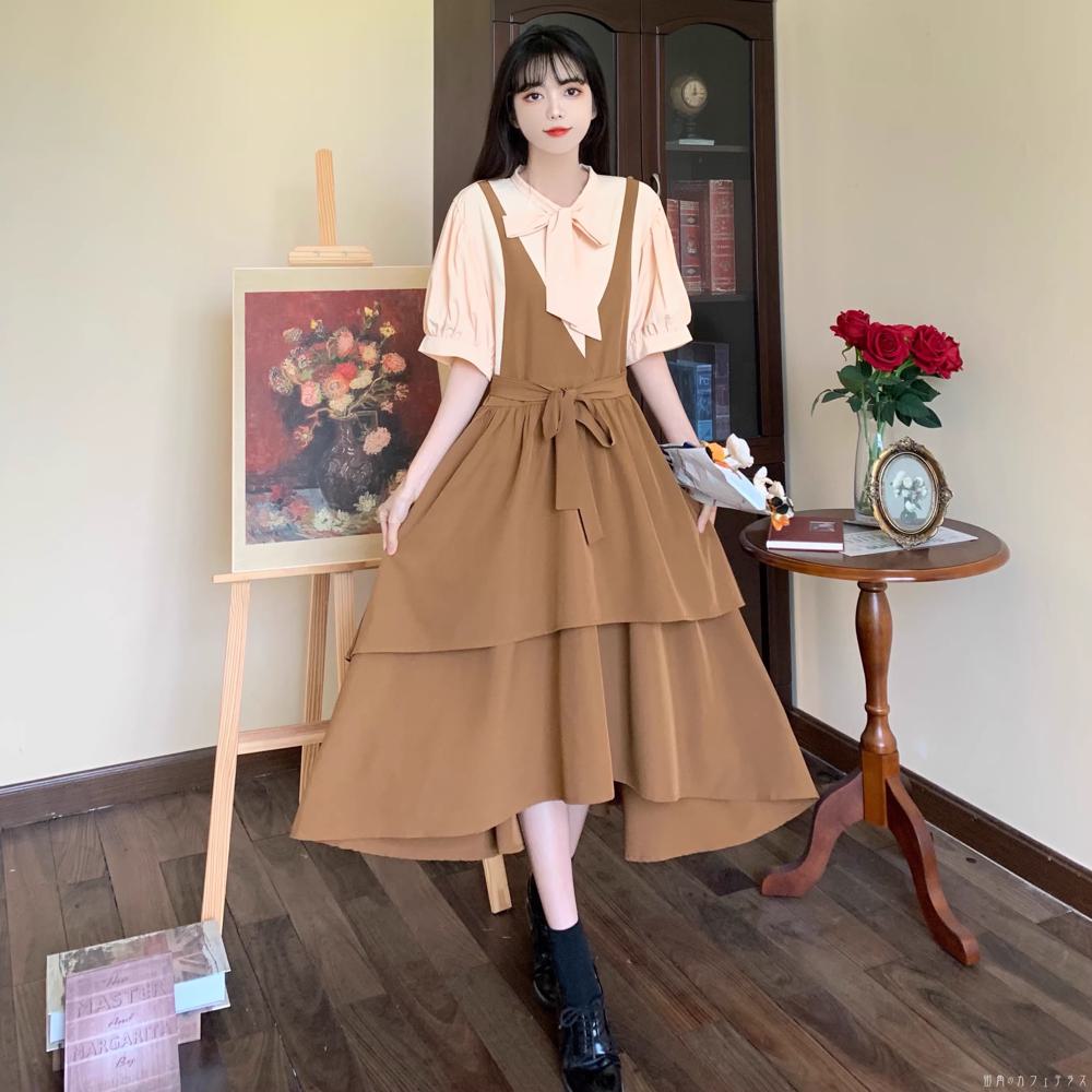 ロングワンピマキシひざ丈アシンメト...