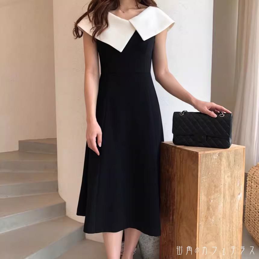 ロングドレス 2色 衣装 ひざ丈 ミモレ Aライン フレア プルオーバー ラウンドネック 薄手生地 エレガント 可愛い 大人可愛い きれいめ シンプル カジュアル シック コンサバ 華やか 大人 上品 おしゃれ お洒落 主役級 こなれ感 高見え 高級感 フェミニン 無地 夏 20代 30代のサムネイル