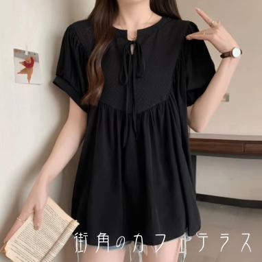 ブラウス2色トップスロング丈チュニ...